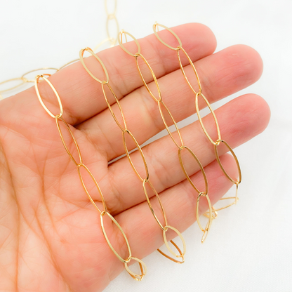 14k Gold Filled Flat Oval Link Chain
