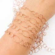 Rose Gold Plated Silver Long and Short Link Chain