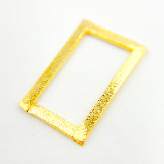 20MM Gold-plated Sterling Silver Brushed Rectangle Connector