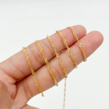 V316GF. 14K Gold Filled Twisted Singapore Unfinished Chain