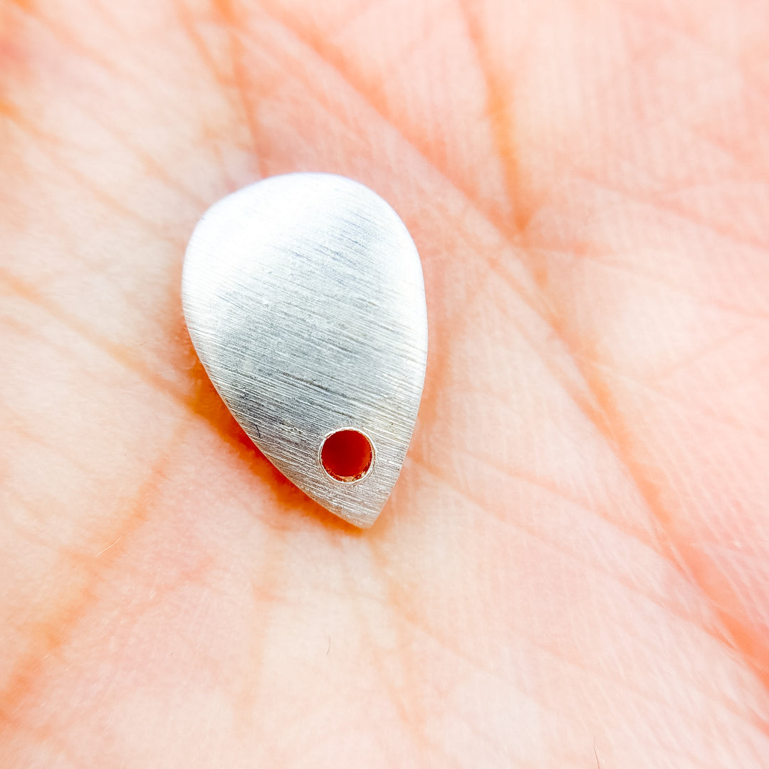 TD6SS. Sterling Silver Curved Tear Drop