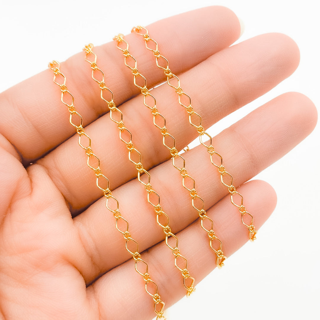 20MQGF. 14K Gold Filled Rhomb Link Chain
