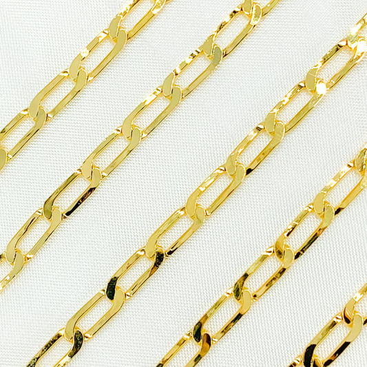 Gold Plated 925 Sterling Silver Ultra Flat Paperclip Chain