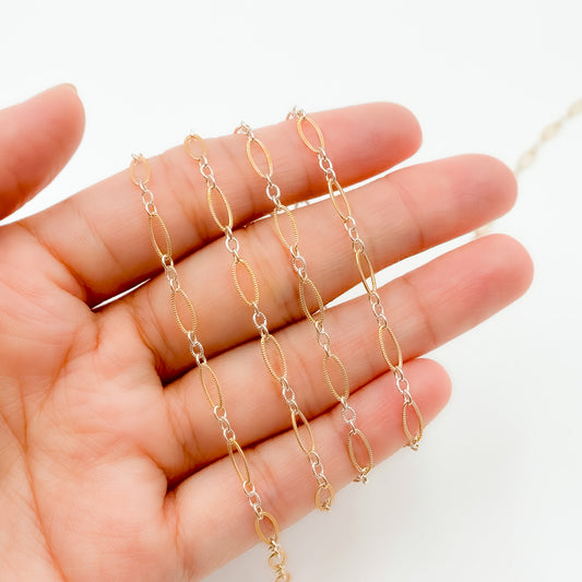 XM2131KTT. Two Tone Oval and Round Textured Links Chain