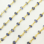 Load image into Gallery viewer, Iolite Gold Plated 925 Sterling Silver Wire Chain. IOL1
