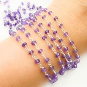 Coated Red Quartz Sterling Silver Wire Wrap Chain