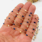 Load image into Gallery viewer, V295ENGF. 14K Gold Filled Enamel Chain with Paperclip &amp; Diamond-Cut Marina Links