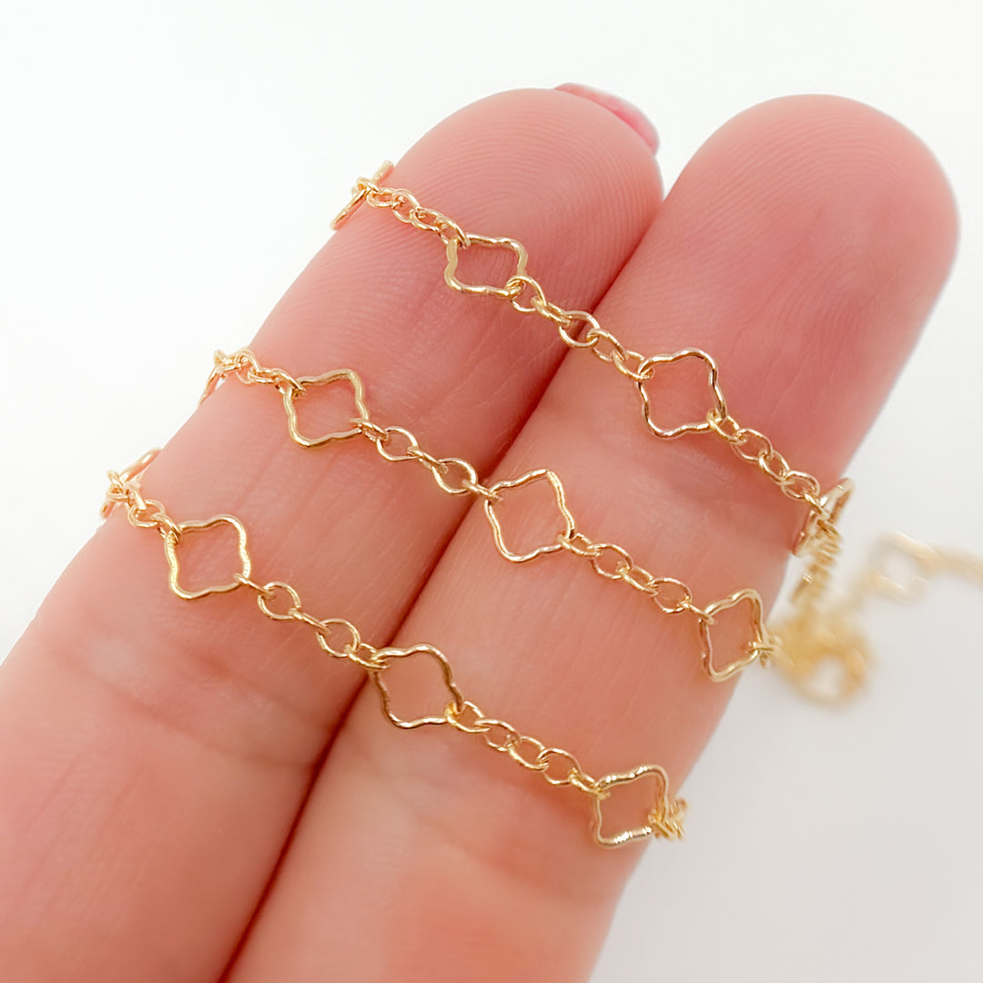 V251GF. Gold Filled Clover Link Chain