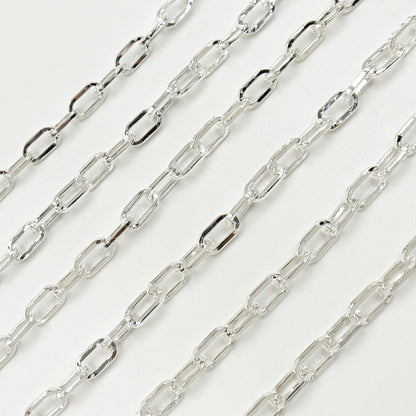 Sterling Silver Flat Paperclip Chain