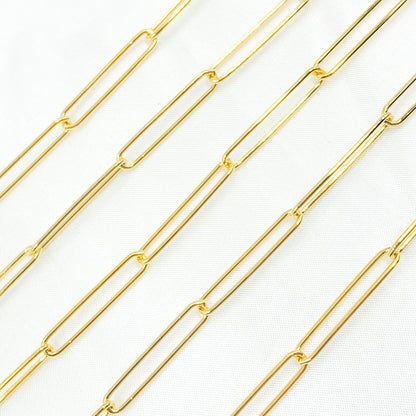 Gold Plated 925 Sterling Silver Long Oval Link Chain.