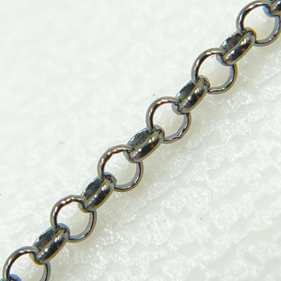 Black Rhodium Sterling Silver Rolo Chain