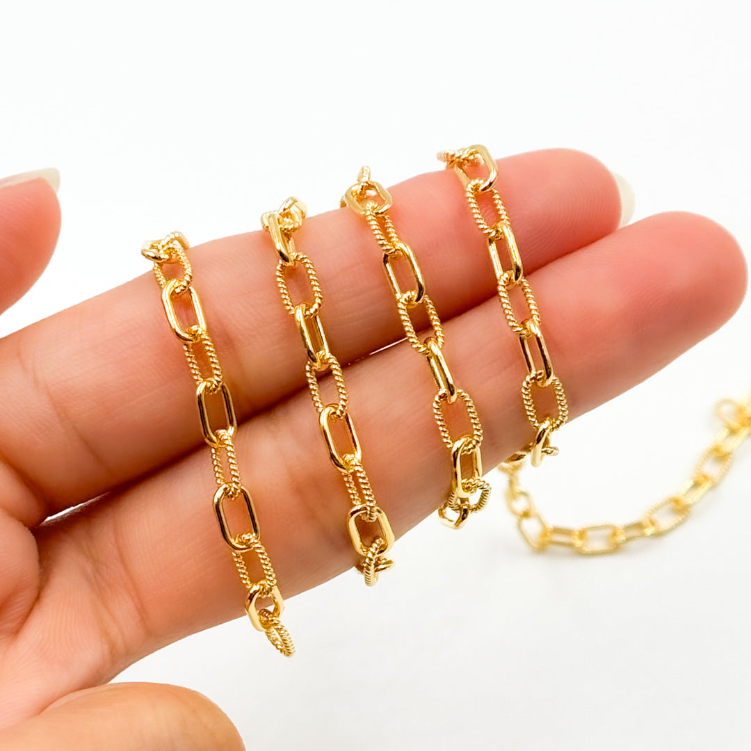 Buy Now 14k Gold Filled Elongated Cable Twisted and Plain Link Chain