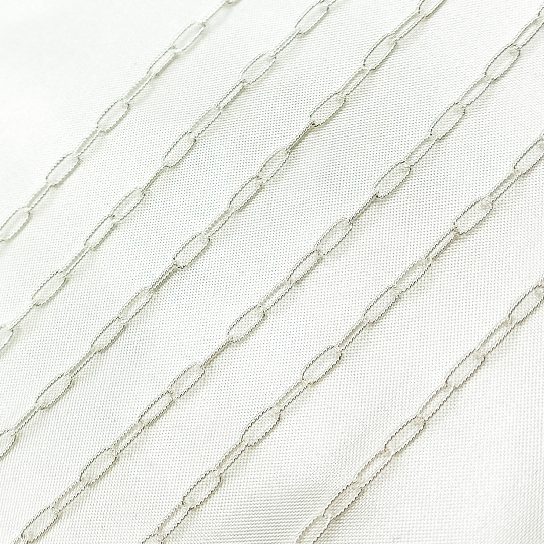 2505TWSS. Sterling Silver Hammered Paperclip Chain