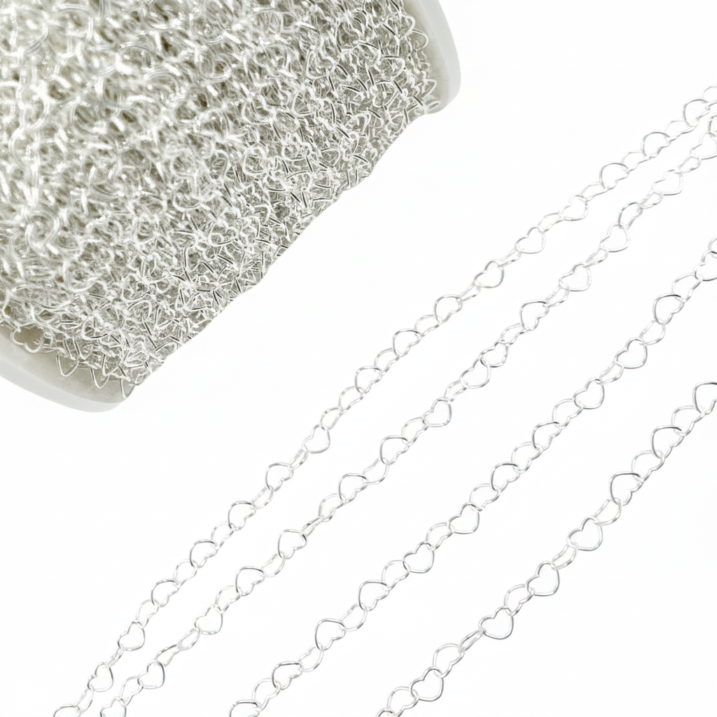 Y112SS.  Sterling Silver Heart Link Chain