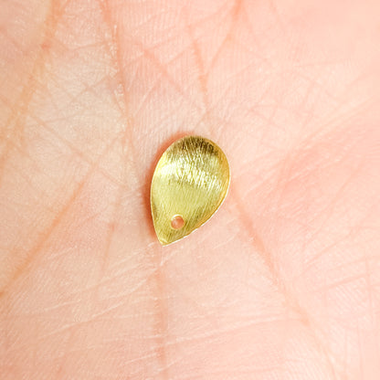 TD6GP. Gold Plated Sterling Silver Curved Tear Drop