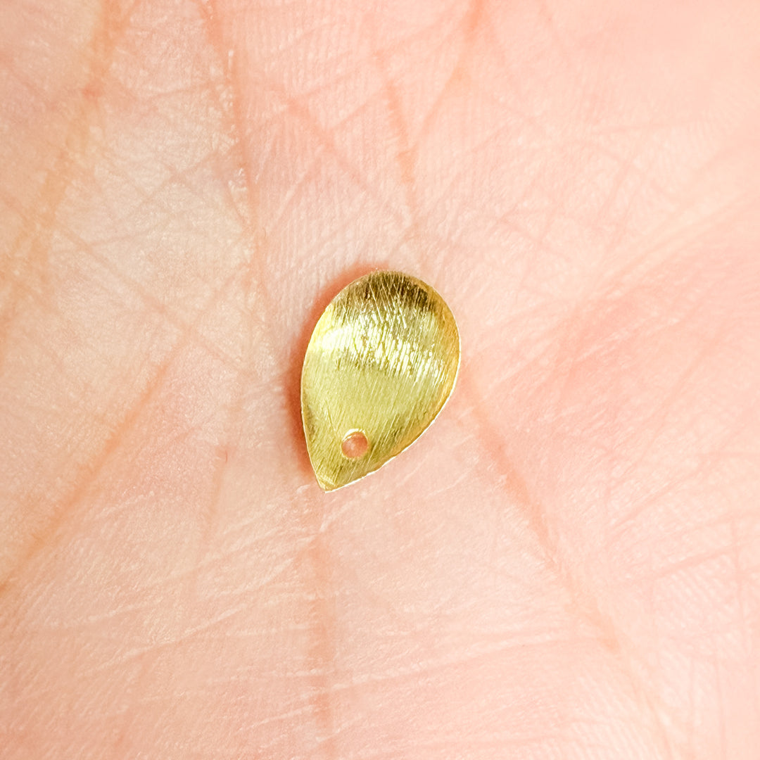 TD6GP. Gold Plated Sterling Silver Curved Tear Drop