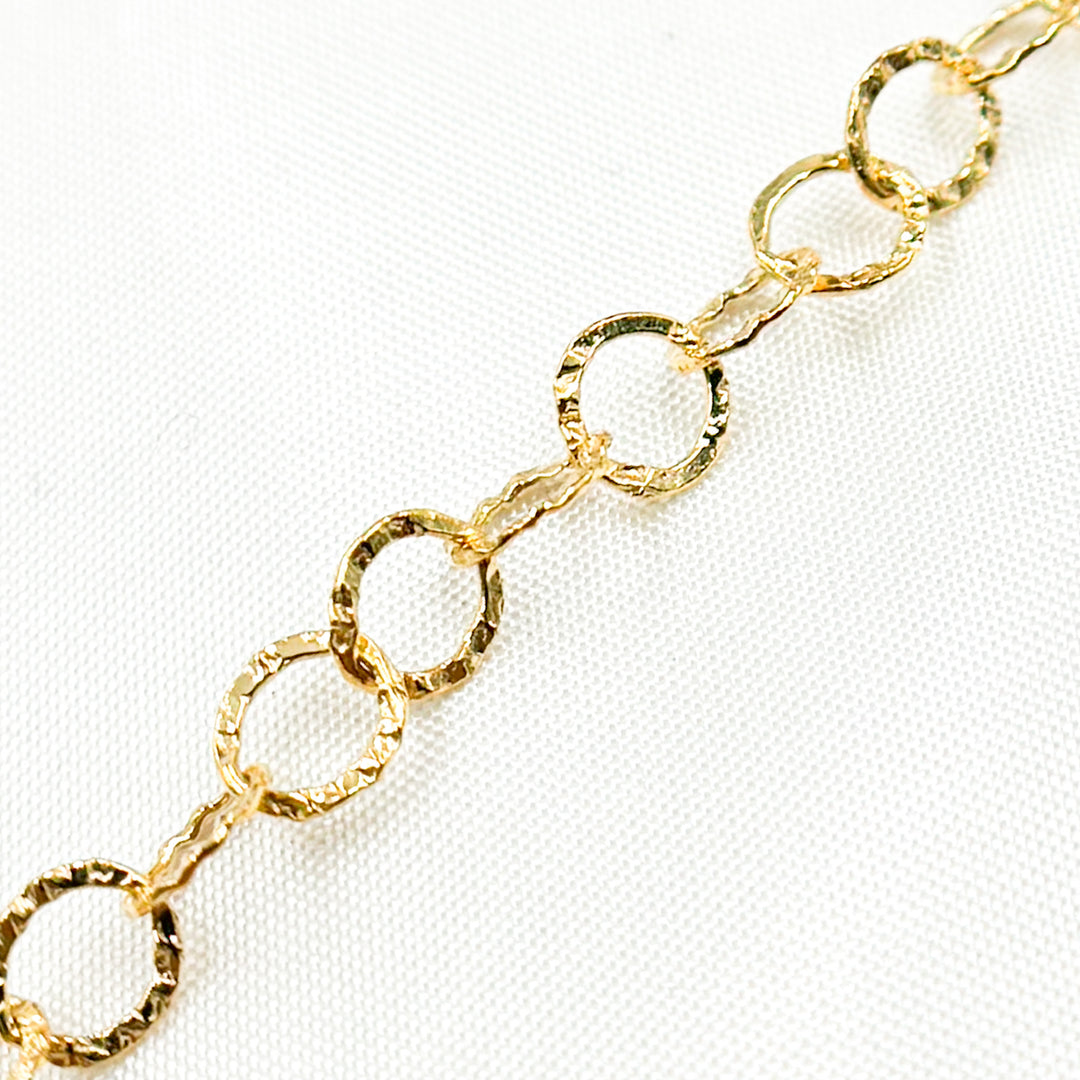 679FLGF. 14K Gold Filled Hammered Round Link Chain