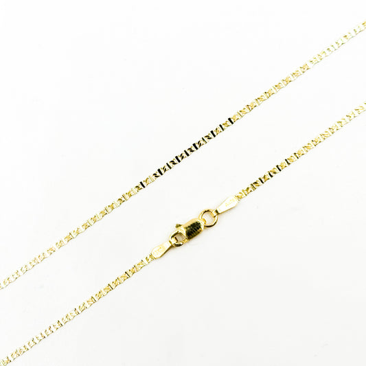 030FLP120T218K. 18K Solid Gold Flat Marina Link Chain