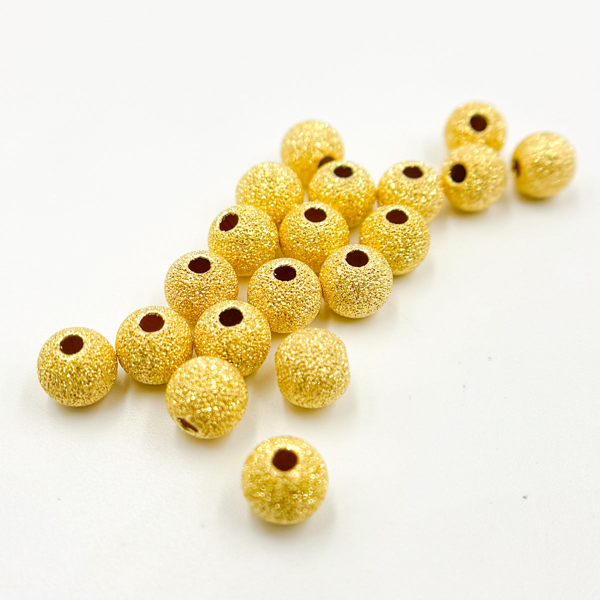 6MM Gold Plated Sterling Silver Laser Cut Beads