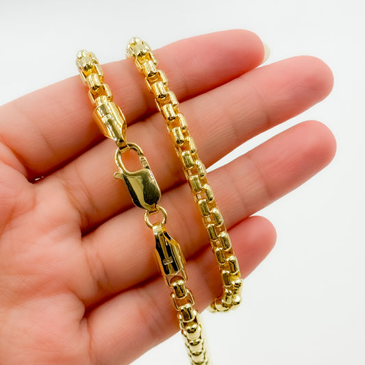 270HVI0934000. 14k Solid Yellow Gold Venezian Hollow Box Link Chain