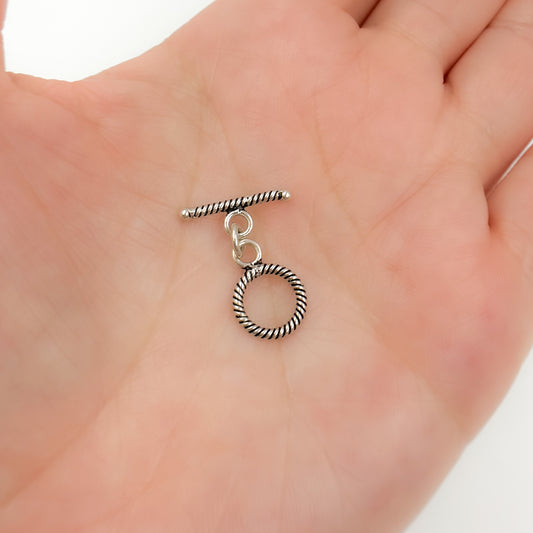 White Sterling Silver Toggle Clasp