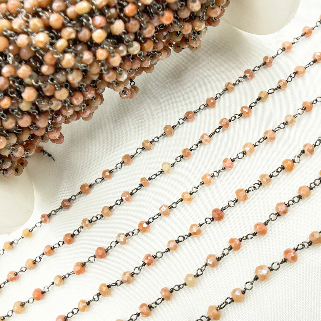 Coated Peach Quartz Wire Chain