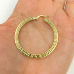 Load image into Gallery viewer, GER119. 14K Solid Gold Hollow Hoop with Engraving