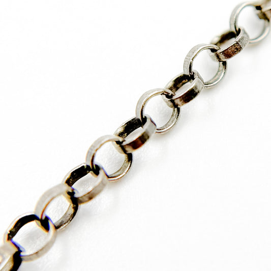977OX. Oxidized Sterling Silver Rolo Chain