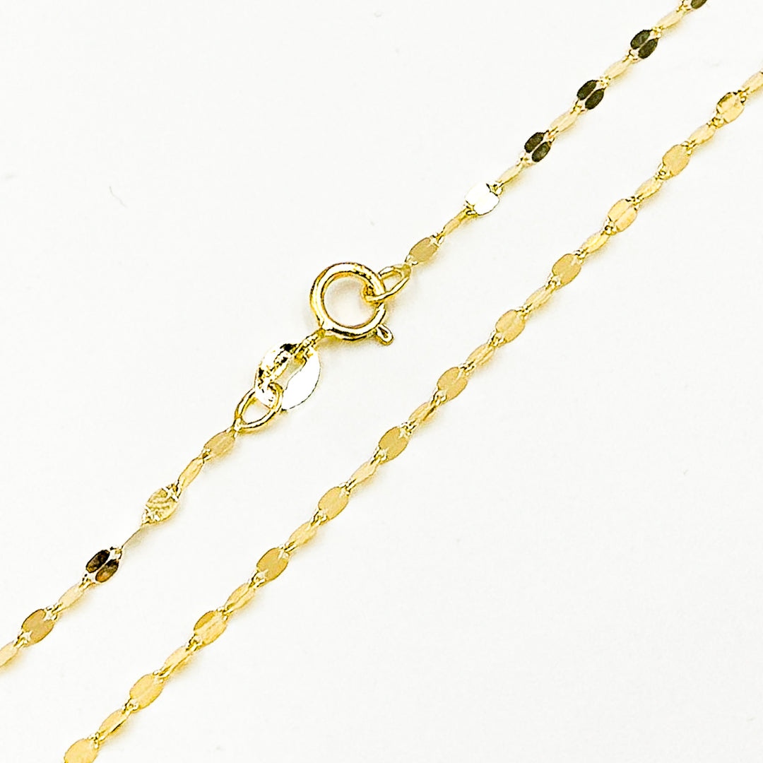 027FV1018K. 18K Solid Gold Flat Marina Chain