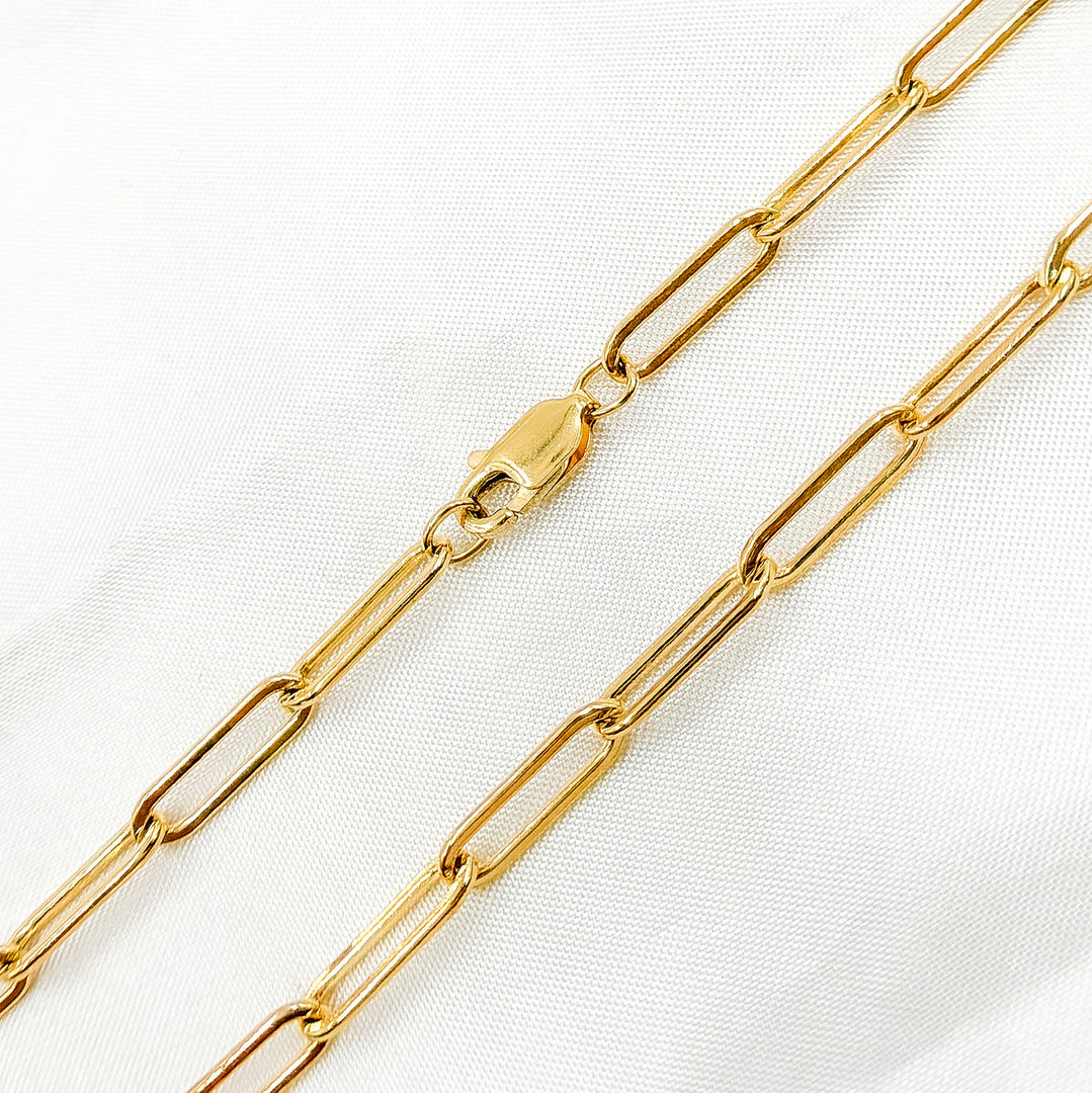 14k Gold Filled Flat Paperclip Finished Necklace. 4002GF Necklace