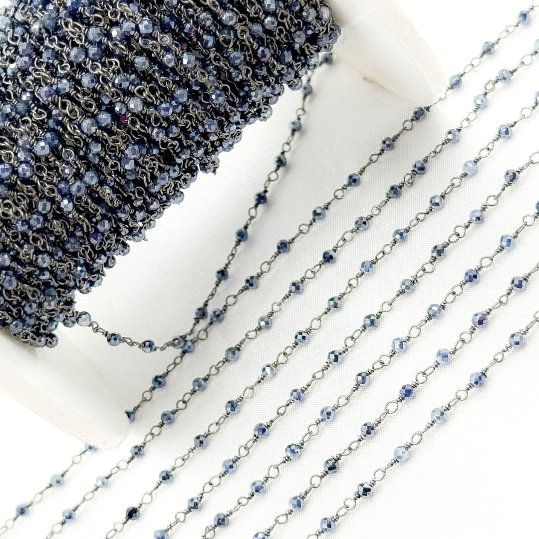 Coated Blue Silverite Oxidized Wire Chain
