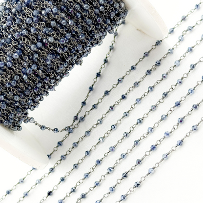Coated Blue Silverite Oxidized Wire Chain