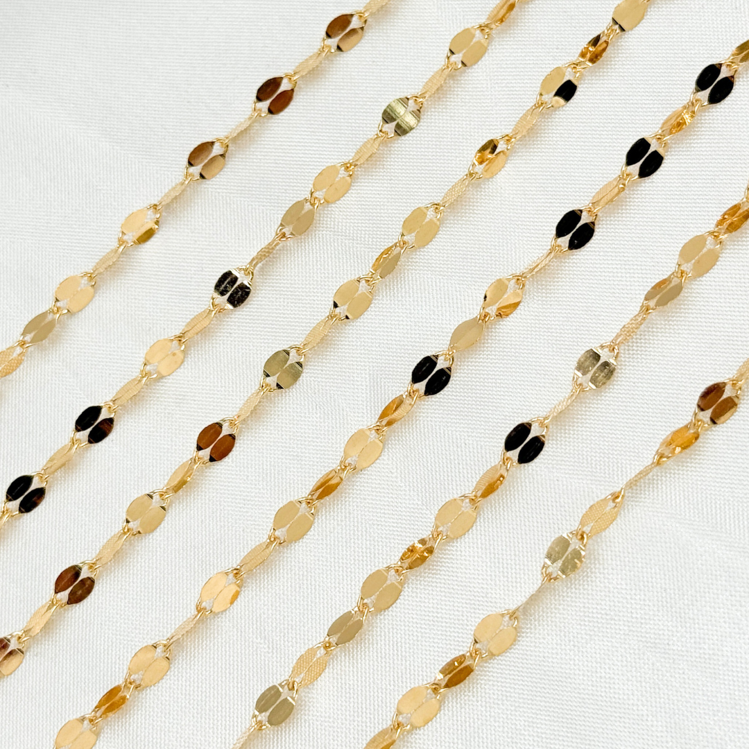 V217GF. 14k Gold Filled Flat Marina Chain