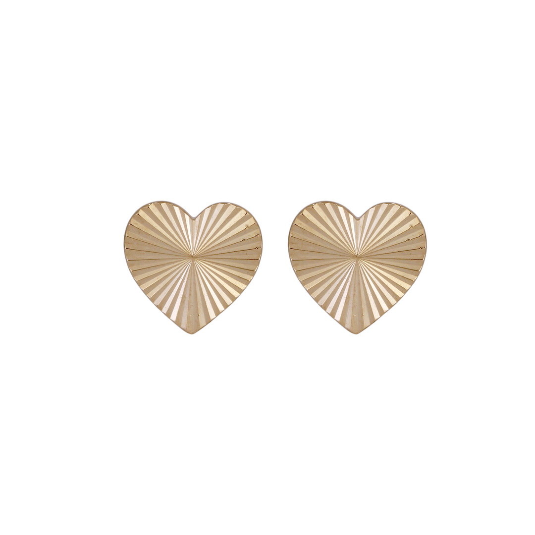 EFZ53562. 14K Solid Gold Heart Studs Earrings