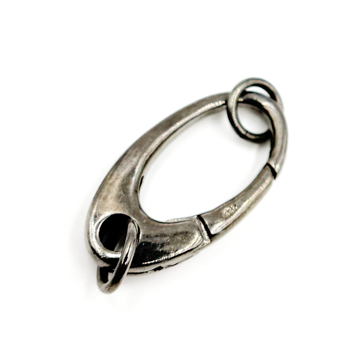 26MM Black Rhodium Sterling Silver Oval Clasp
