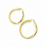 Load image into Gallery viewer, GER156. 14K Solid Gold Hollow Flat Hoop Earrings