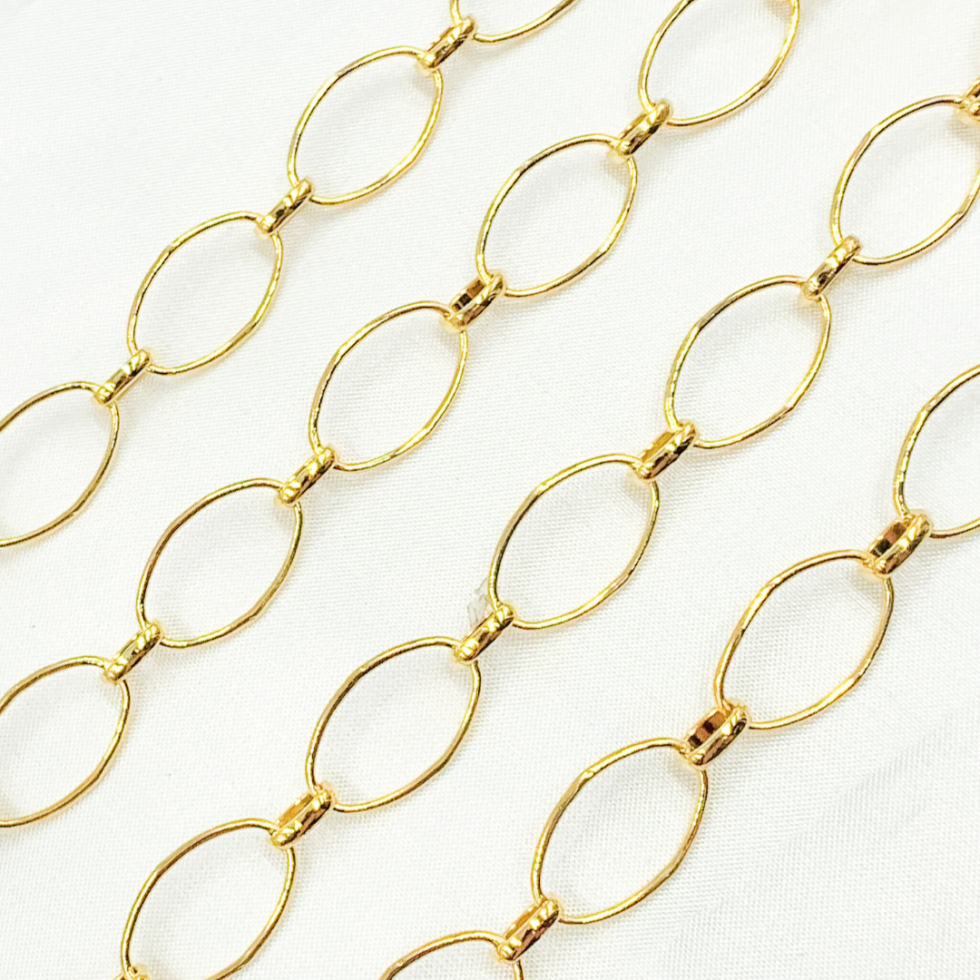 V155GP. Gold Plated 925 Sterling Silver Oval Long and Short Link