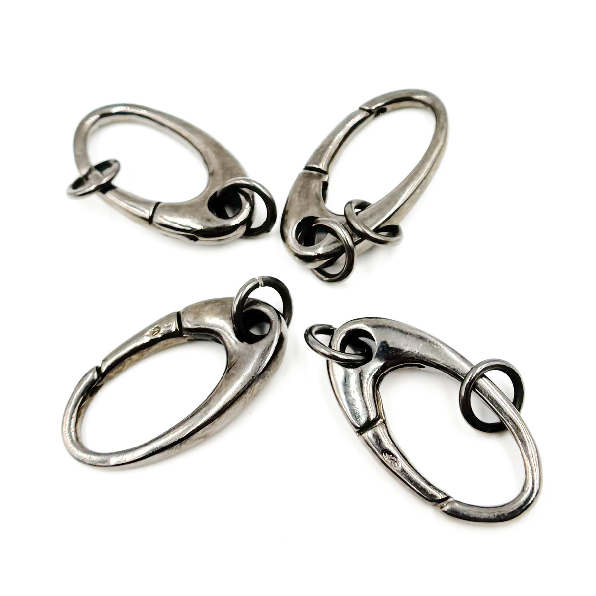 500BR. 26MM Black Rhodium Sterling Silver Oval Clasp
