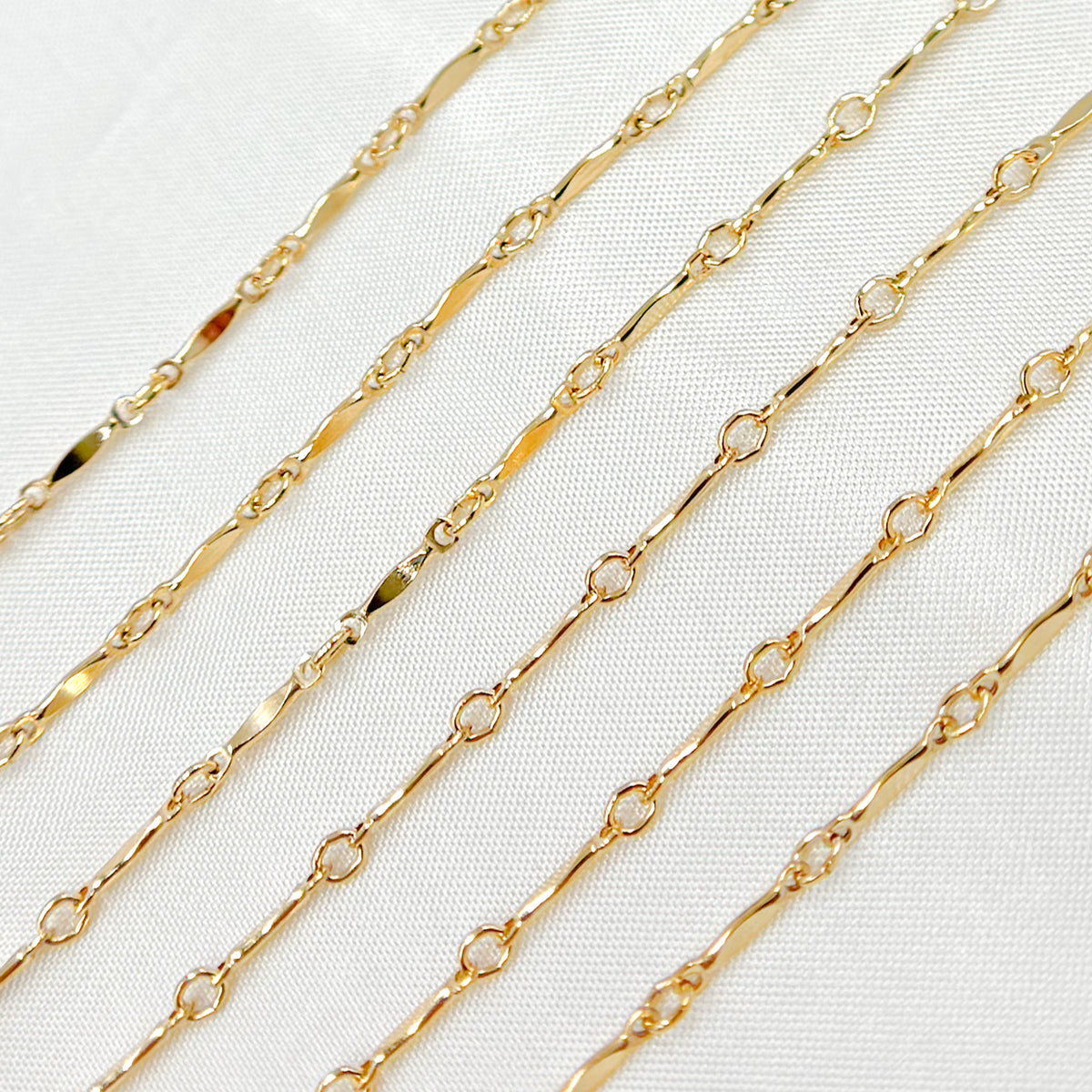 14K Gold Filled Dapped Bar Chain