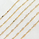 Load image into Gallery viewer, 568GF. 14K Gold Filled Dabbed Bar Bulk Link Chain
