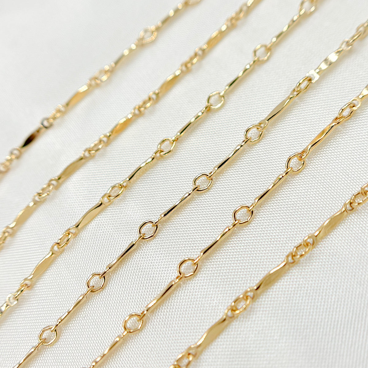 14K Gold Filled Dapped Bar Chain