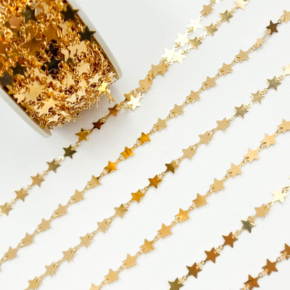 V312GF. 14K Gold-Filled Fancy Star-Link Chain