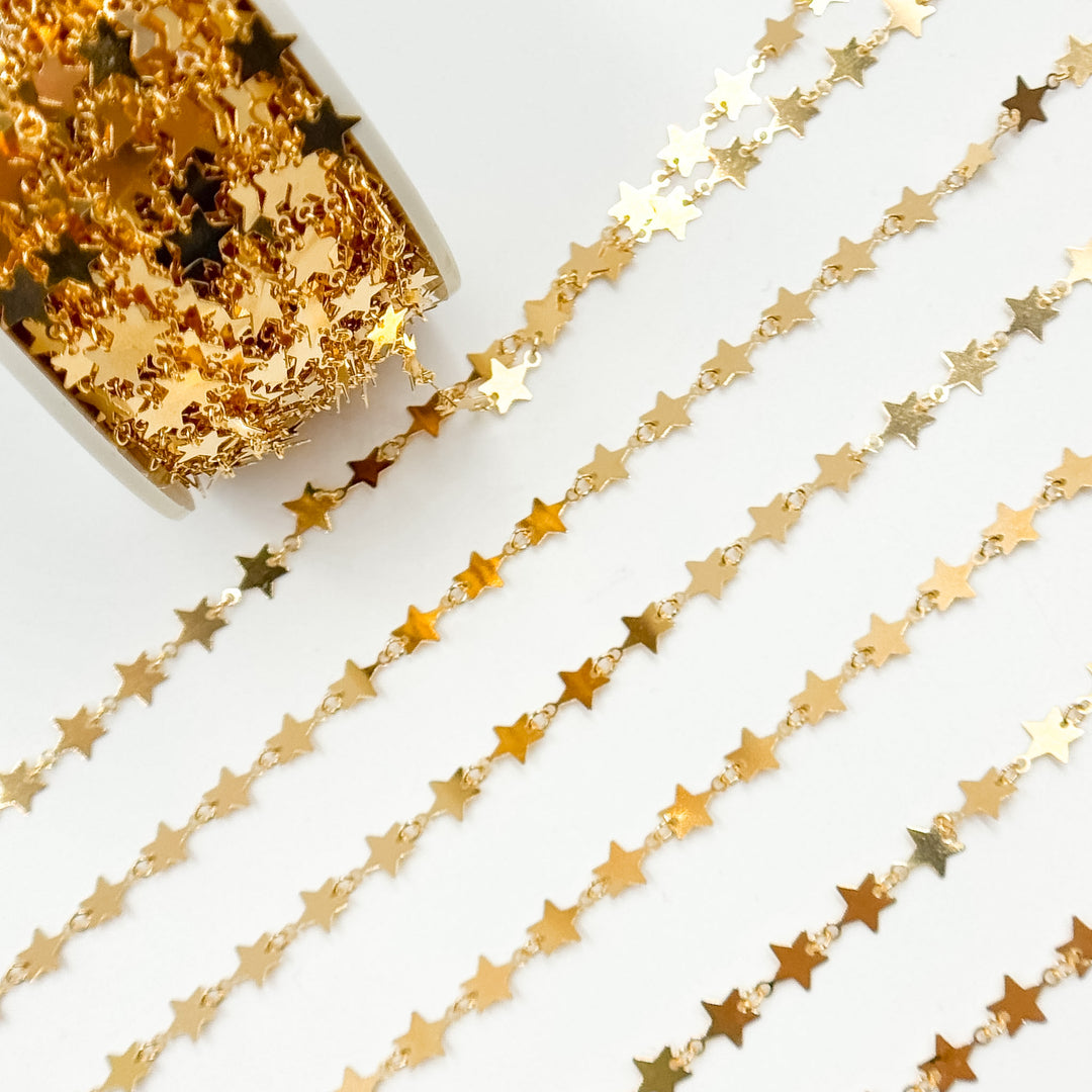 V312GF. 14K Gold-Filled Fancy Star-Link Chain