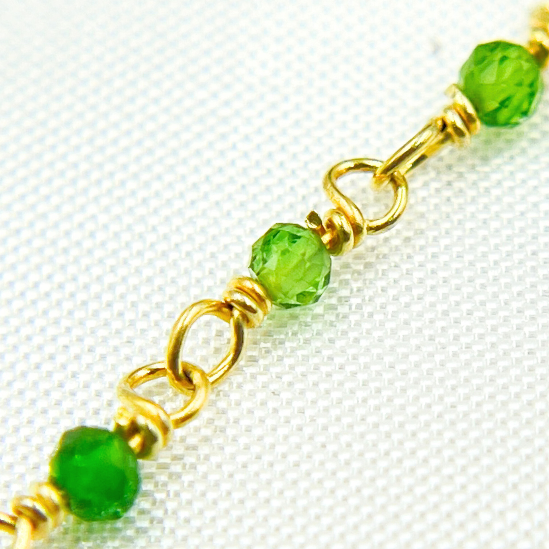 Chrome Diopside Wire Wrap Chain