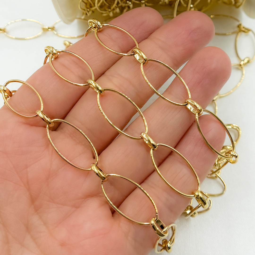 V153GP. Gold Plated 925 Sterling Silver Oval Link Chain