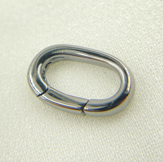 14MM Black Rhodium Sterling Silver Oval Clasp