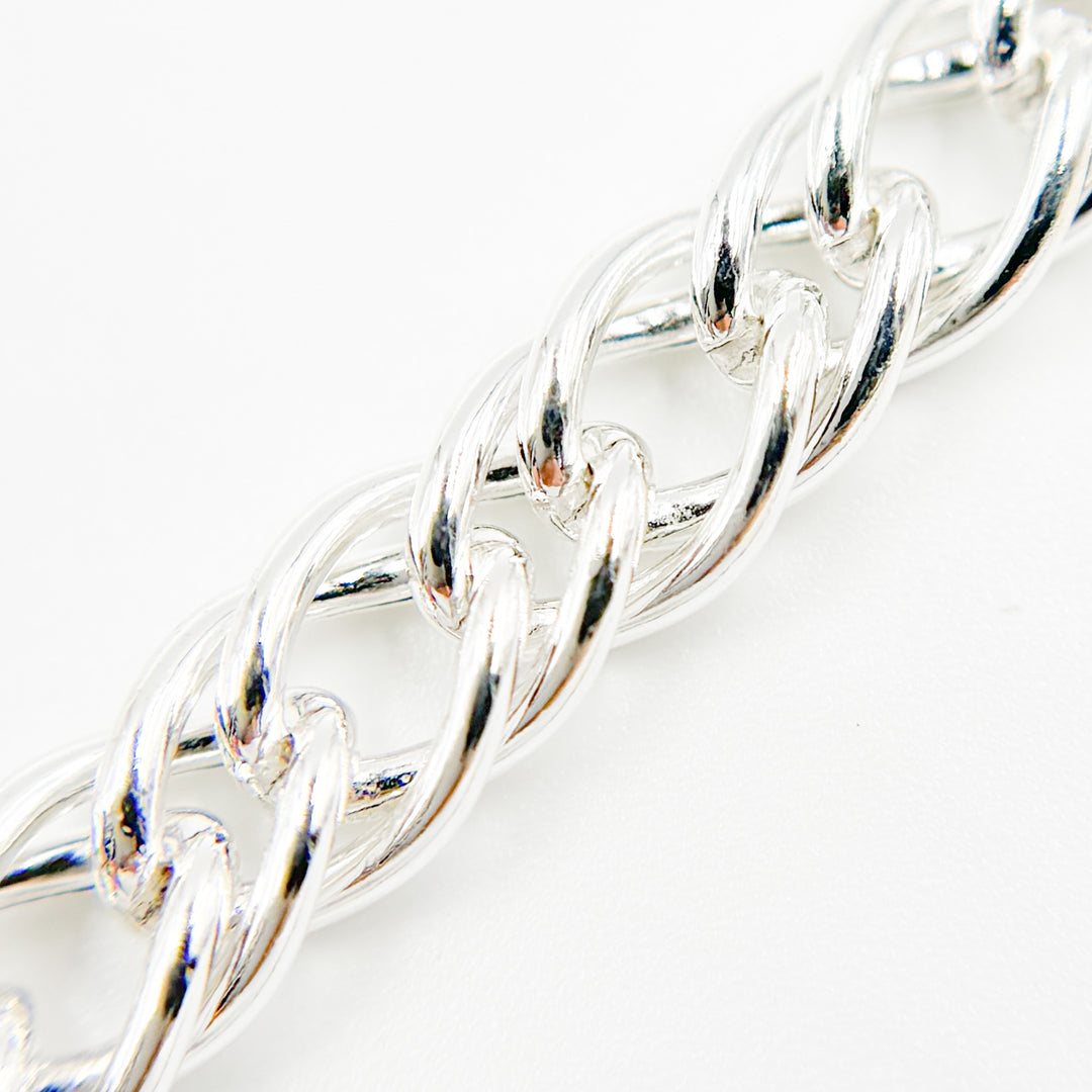 V36SS. Sterling Silver Double Curb Chain