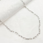 Load image into Gallery viewer, 14K Solid White Gold Diamond Cut Paperclip Necklace
