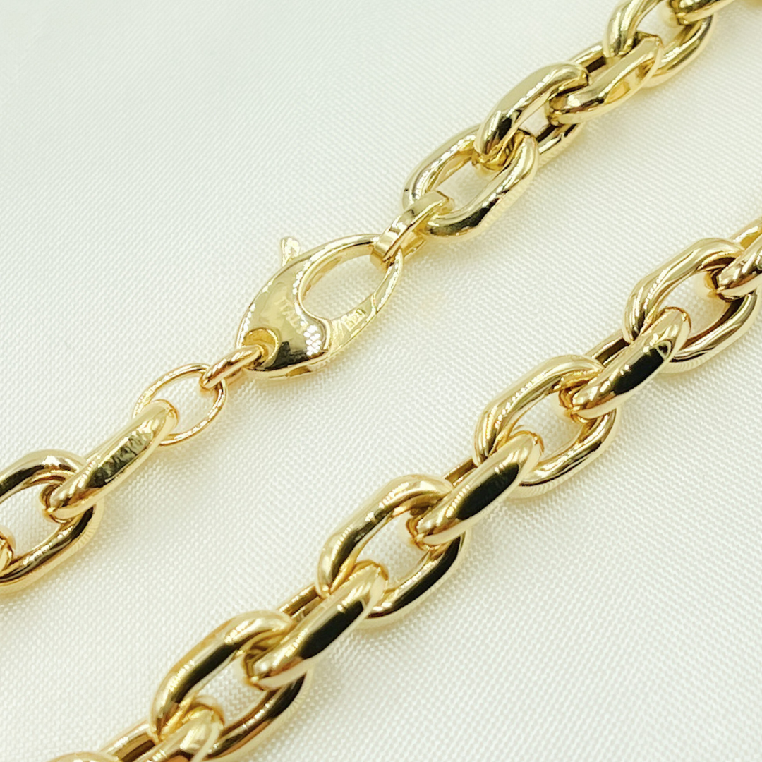 605003G. 14K Yellow Hollow Gold Smooth Oval Link Chain