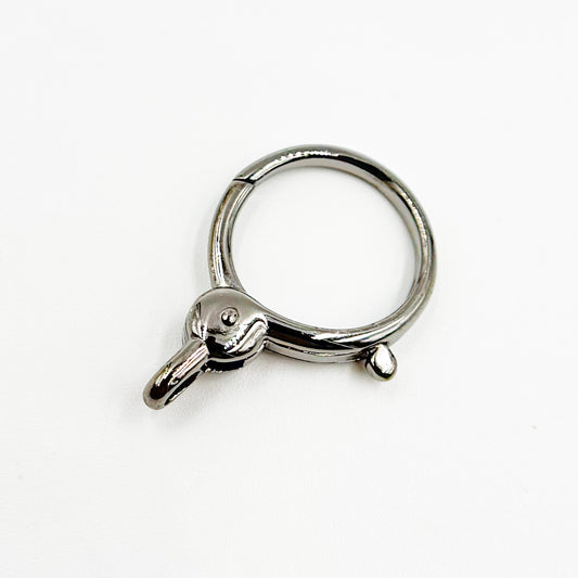 23MM Black Rhodium Sterling Silver Round Trigger Clasp